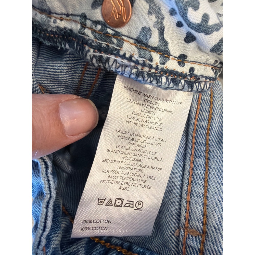 We The Free Wide Leg Jeans Women 27 Blue Acid Wash High Rise Denim - Picture 11 of 11